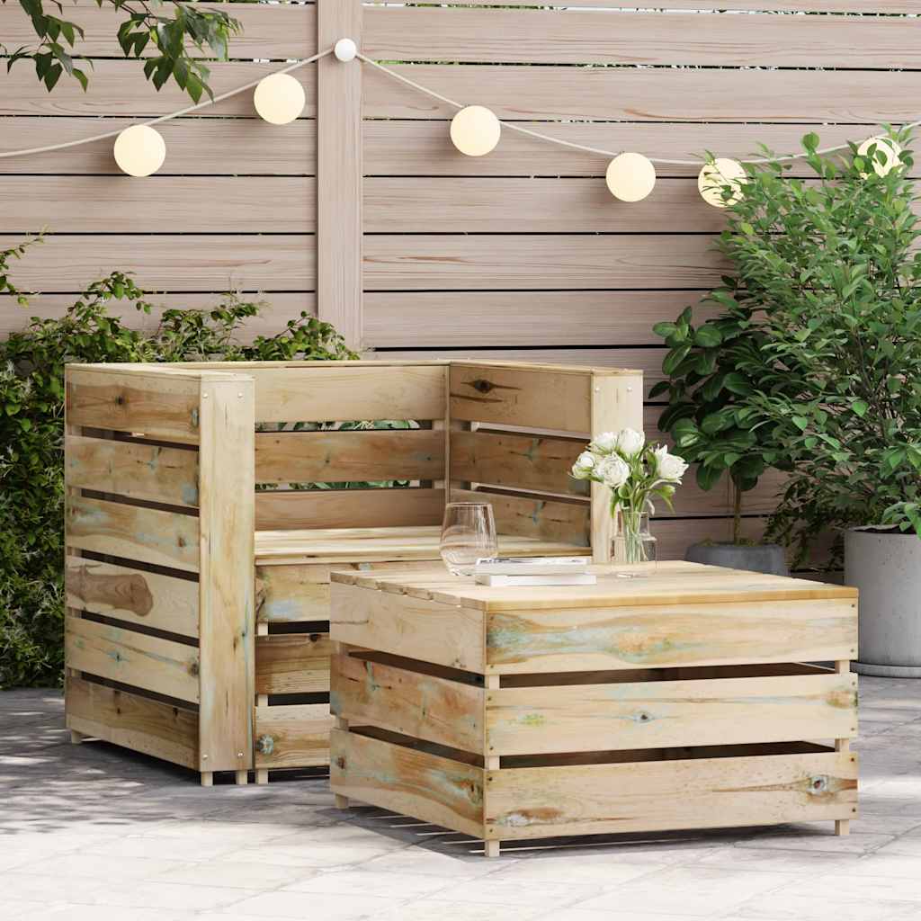 vidaXL 2-tlg. Garten-Lounge-Set aus Paletten Imprägniertes Kiefernholz