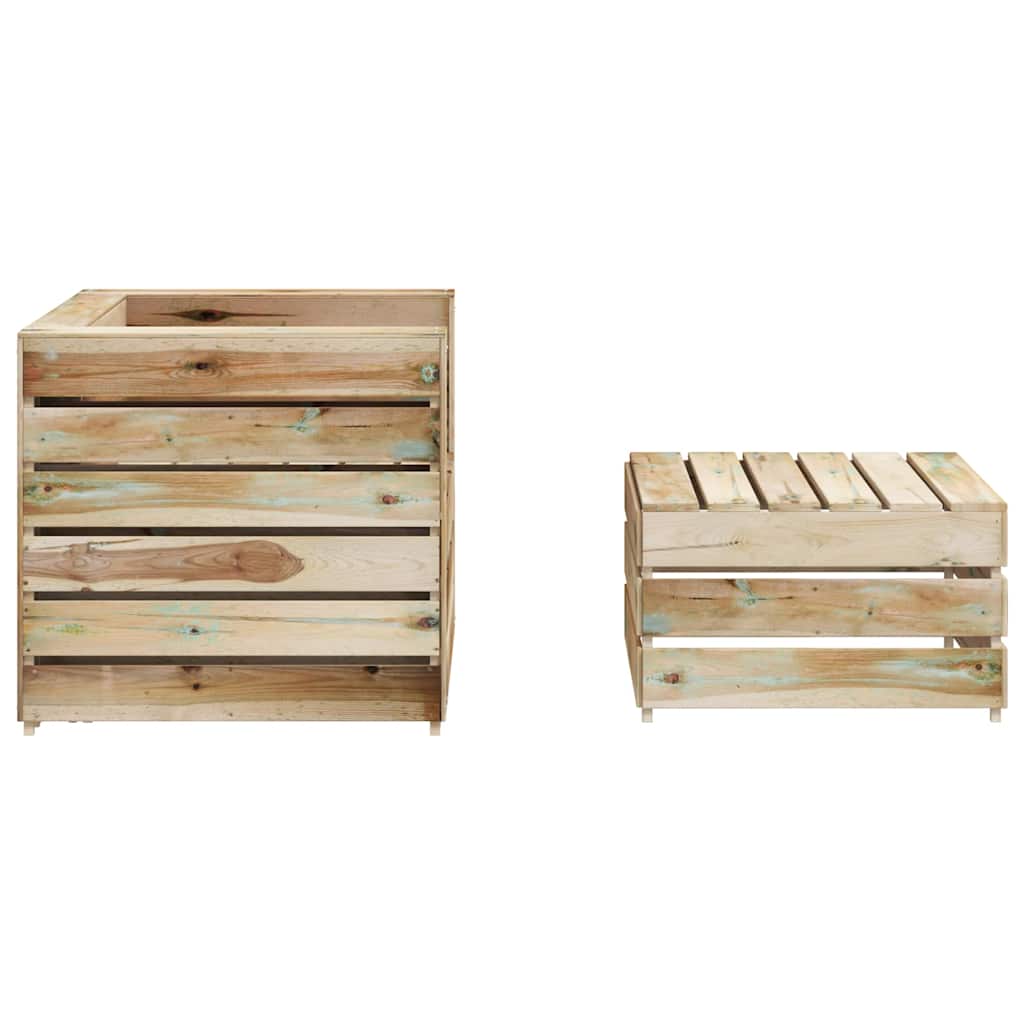 vidaXL 2-tlg. Garten-Lounge-Set aus Paletten Imprägniertes Kiefernholz
