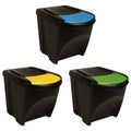 vidaXL Stapelbare Mülleimer 3 Stk. Anthrazit 75 L