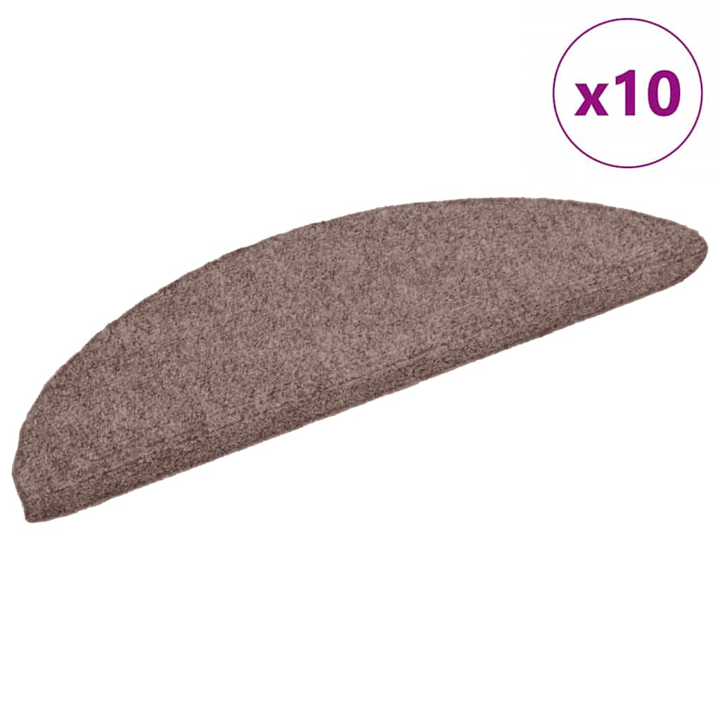 vidaXL Stufenmatten Selbstklebend 10 Stk. 56x17x3 cm Hellbraun Halbrund