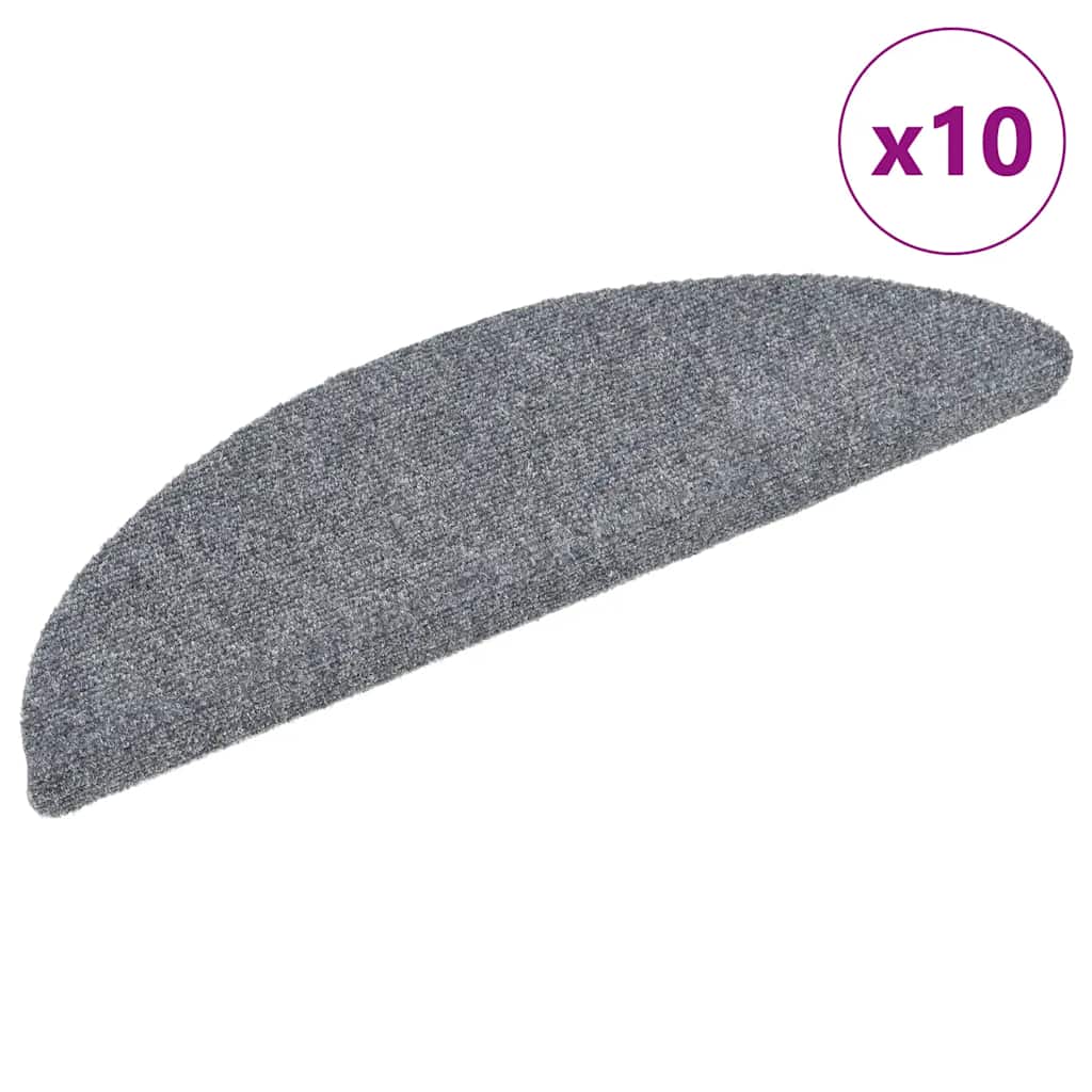 vidaXL Selbstklebende Treppenmatten 10 Stk. Hellgrau 56x17x3 cm