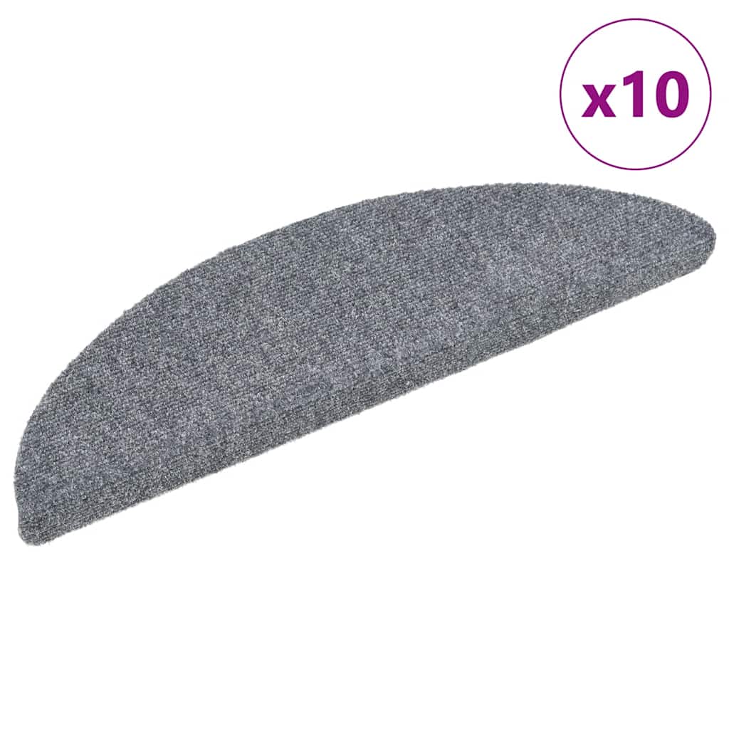 vidaXL Selbstklebende Treppenmatten 10 Stk. Hellgrau 56x17x3 cm