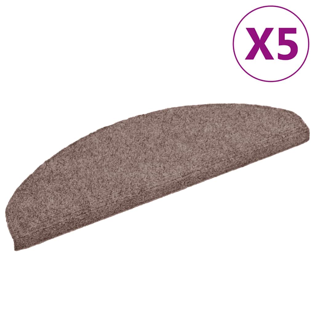 vidaXL Stufenmatten Selbstklebend 5 Stk. 65x21x4 cm Hellbraun Halbrund Groß