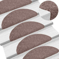 vidaXL Stufenmatten Selbstklebend 5 Stk. 65x21x4 cm Hellbraun Halbrund Groß