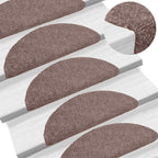vidaXL Stufenmatten Selbstklebend 5 Stk. 65x21x4 cm Hellbraun Halbrund Groß