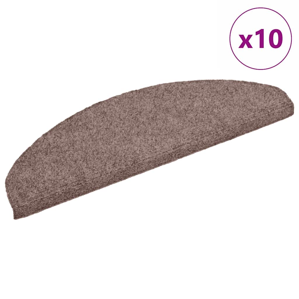 vidaXL Stufenmatten Selbstklebend 10 Stk. 65x21x4 cm Hellbraun Halbrund Groß