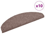 vidaXL Stufenmatten Selbstklebend 10 Stk. 65x21x4 cm Hellbraun Halbrund Groß