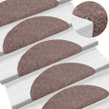 vidaXL Stufenmatten Selbstklebend 10 Stk. 65x21x4 cm Hellbraun Halbrund Groß