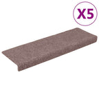 vidaXL Stufenmatten Selbstklebend 5 Stk. 65x21x4 cm Hellbraun Rechteckiger Rand