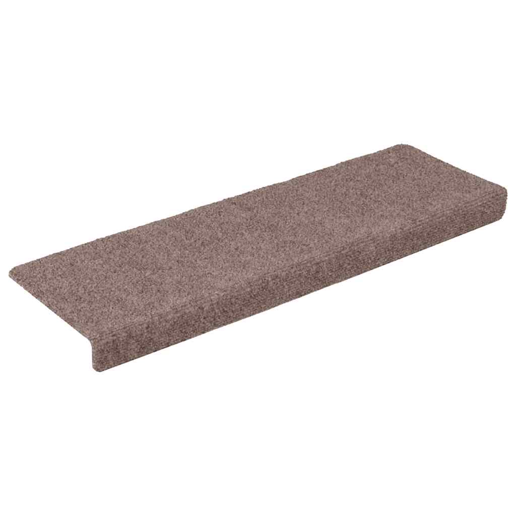 vidaXL Stufenmatten Selbstklebend 10 Stk. 65x21x4 cm Hellbraun Rechteckiger Rand