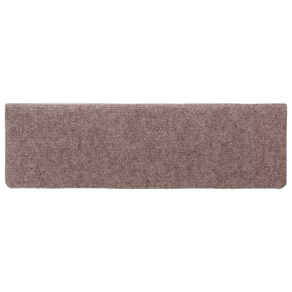 vidaXL Stufenmatten Selbstklebend 10 Stk. 65x21x4 cm Hellbraun Rechteckiger Rand