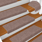 vidaXL Stufenmatten Selbstklebend 10 Stk. 65x21x4 cm Hellbraun Rechteckiger Rand