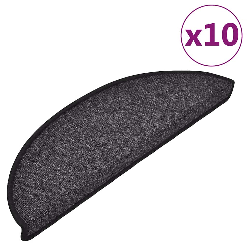vidaXL Stufenmatten 10 Stk. 56x17x3 cm Anthrazit Halbrund