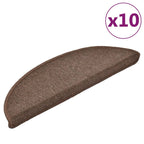 vidaXL Stufenmatten 10 Stk. 56x17x3 cm Kaffeebraun Halbrund