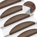 vidaXL Stufenmatten 10 Stk. 56x17x3 cm Kaffeebraun Halbrund