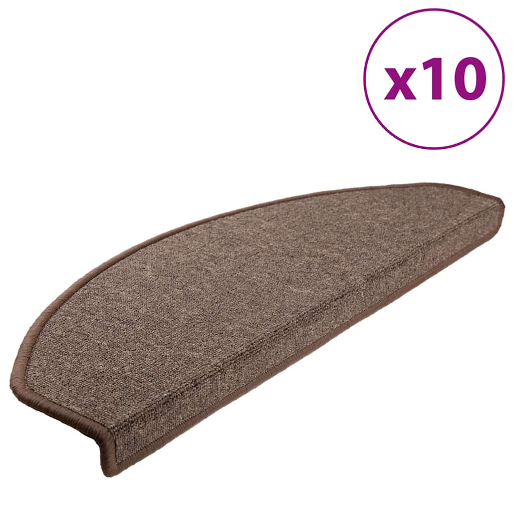 vidaXL Stufenmatten 10 Stk. 65x24x4 cm Kaffeebraun Halbrund Groß