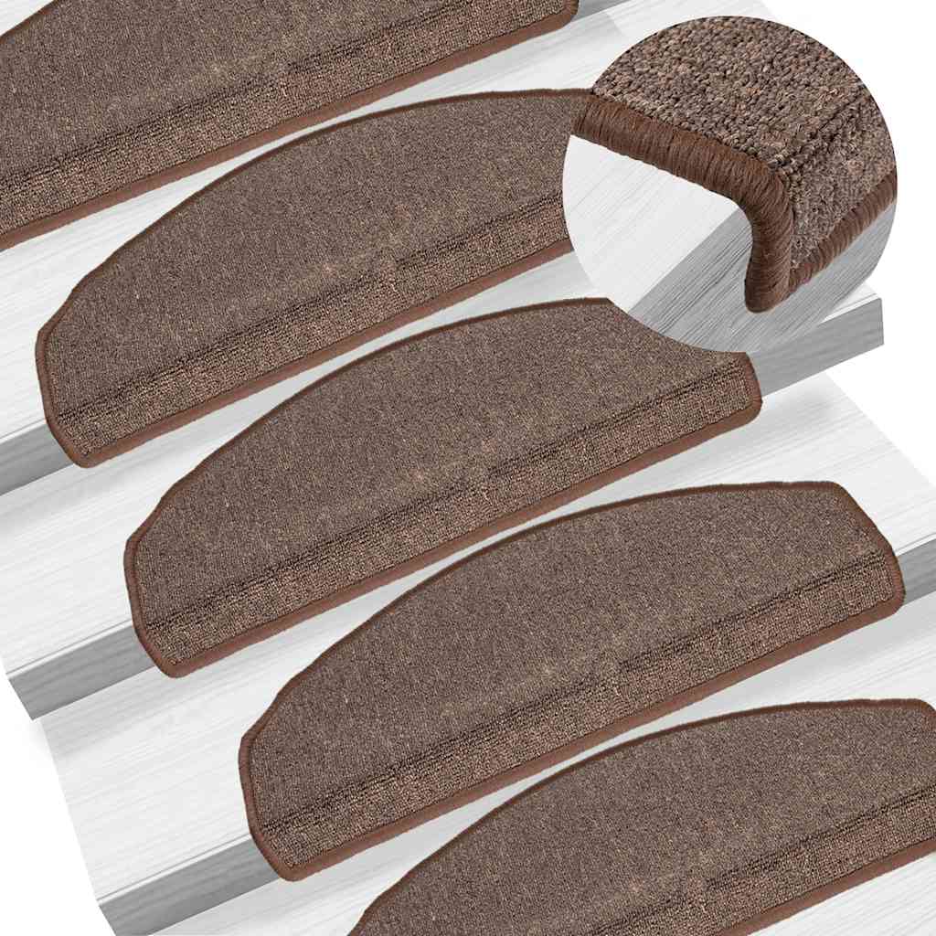 vidaXL Stufenmatten 10 Stk. 65x24x4 cm Kaffeebraun Halbrund Groß