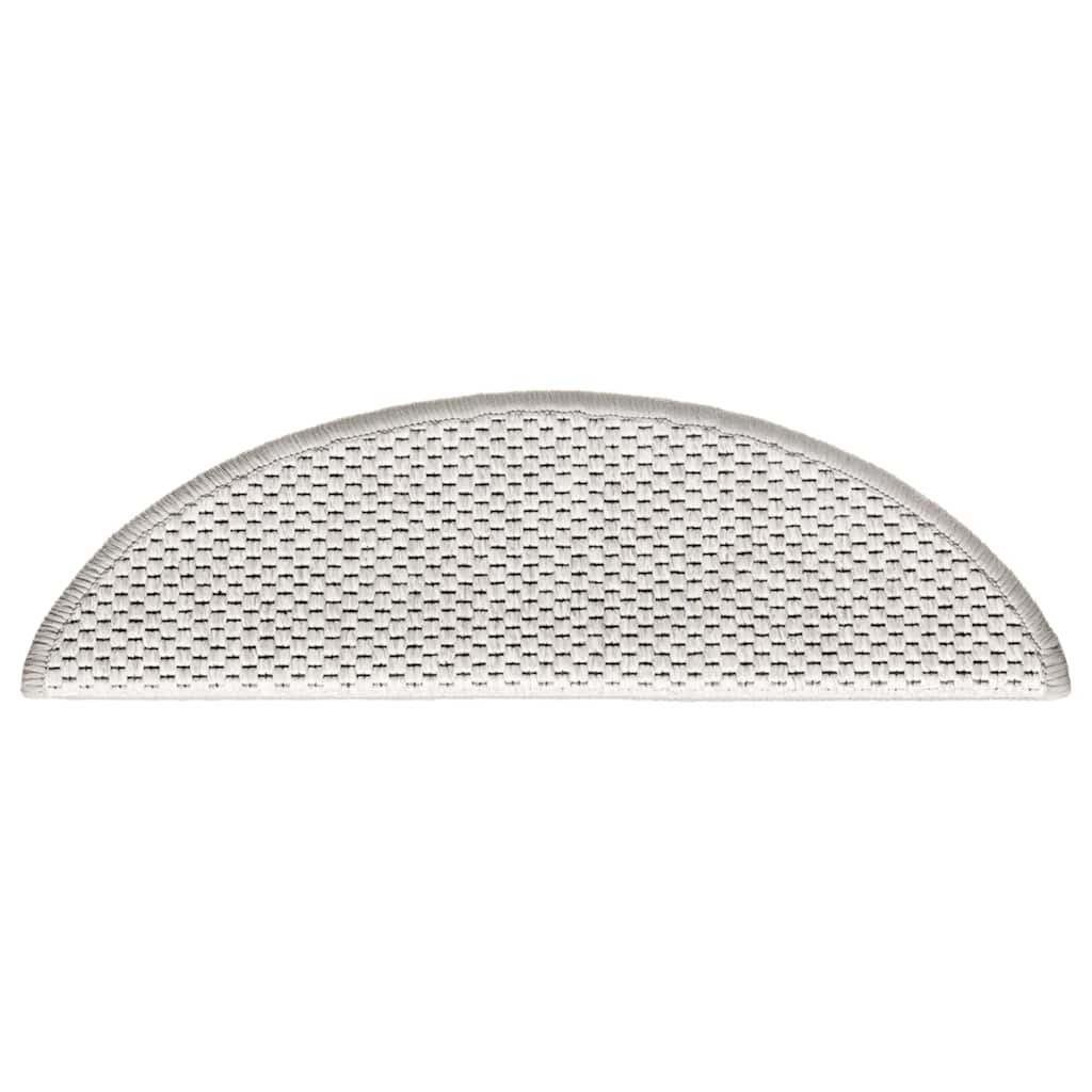 vidaXL Treppenmatten Selbstklebend Sisal-Look 15 Stk. 56x17x3 Platina
