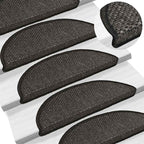 vidaXL Treppenmatten Selbstklebend Sisal 15 Stk. 56x17x3 cm Anthrazit
