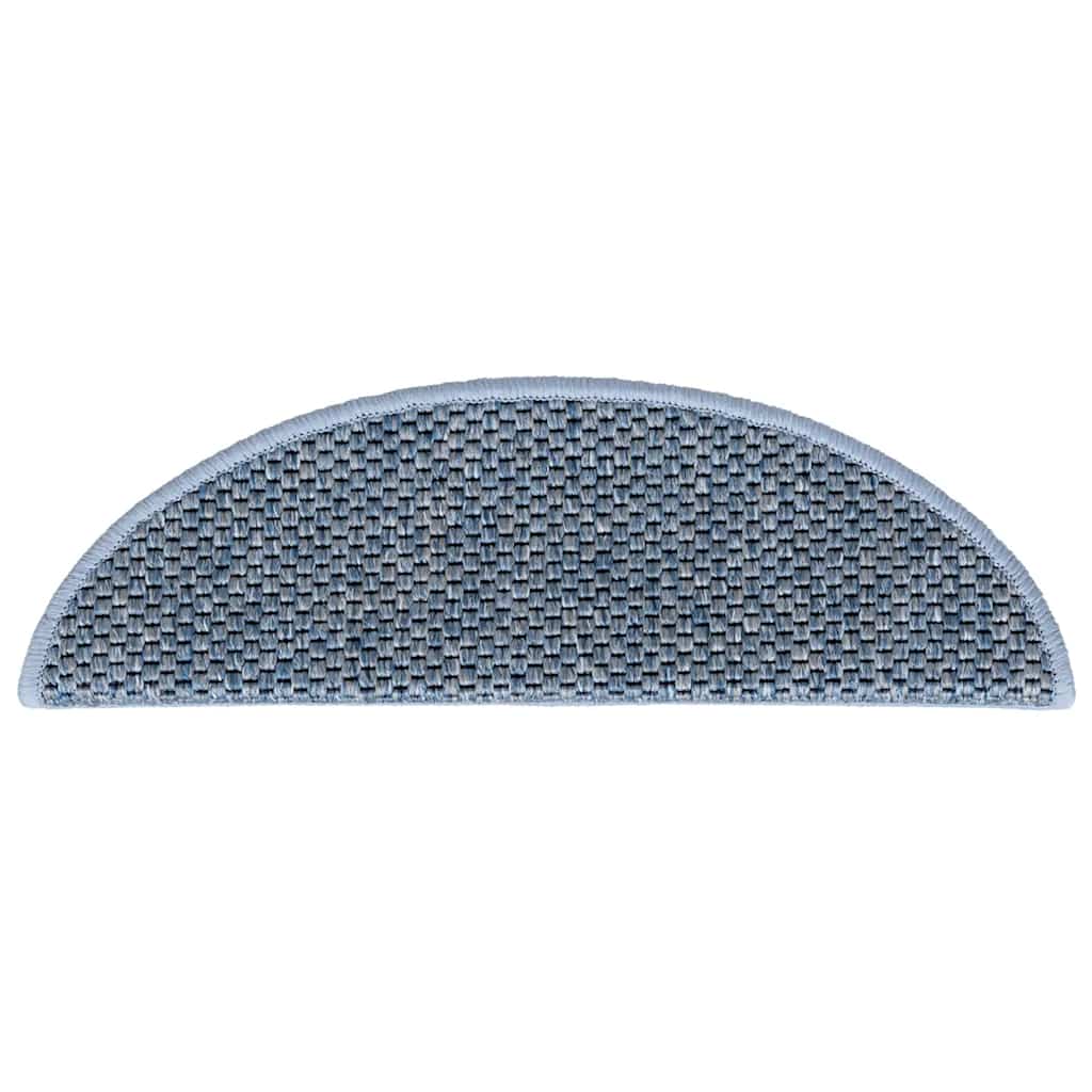 vidaXL Treppenmatten Selbstklebend Sisal-Optik 15 Stk. 56x17x3cm Blau