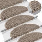 vidaXL Treppenmatten Selbstklebend Sisal 15 Stk. 56x17x3cm Dunkelbeige