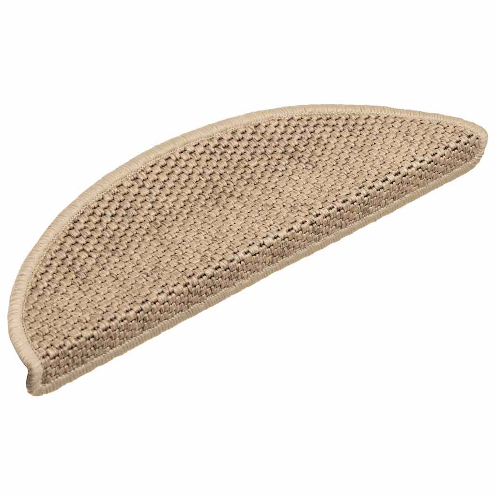 vidaXL Treppenmatten Selbstklebend Sisal-Optik 15 Stk. 56x17x3 cm Sand