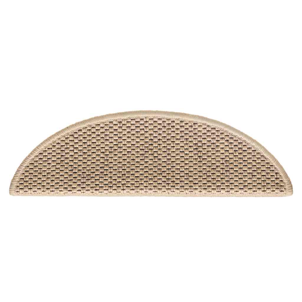 vidaXL Treppenmatten Selbstklebend Sisal-Optik 15 Stk. 56x17x3 cm Sand