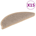 vidaXL Treppenmatten Selbstklebend Sisal 15 Stk. 56x17x3 cm Hellbeige