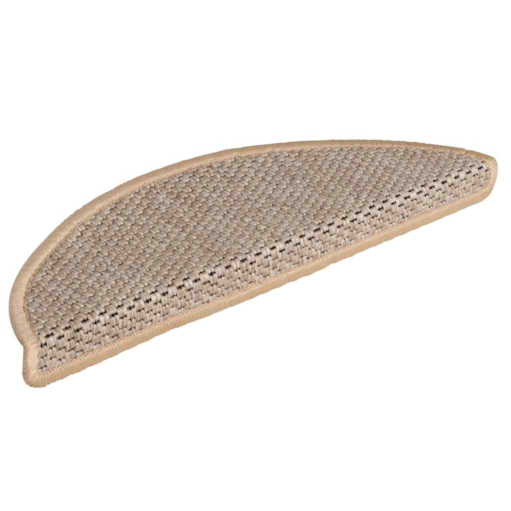 vidaXL Treppenmatten Selbstklebend Sisal 15 Stk. 56x17x3 cm Hellbeige