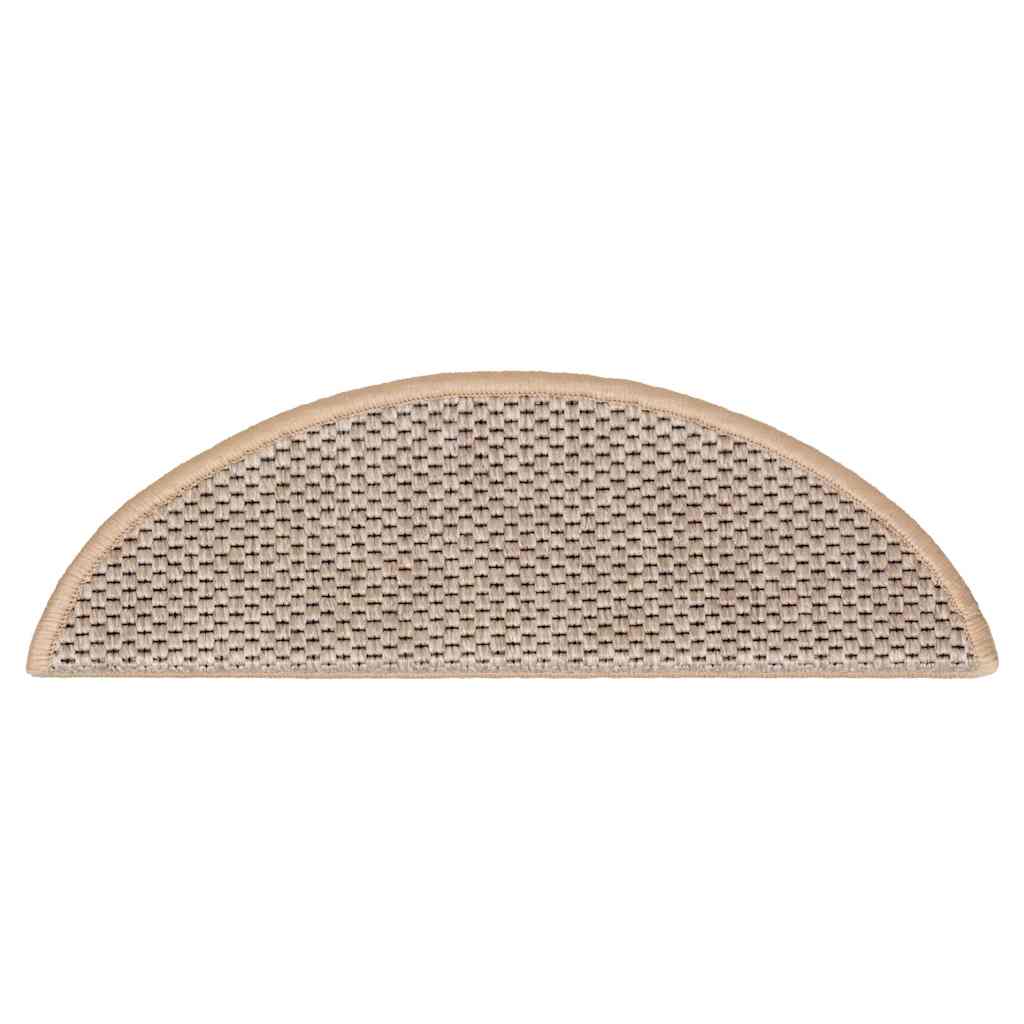 vidaXL Treppenmatten Selbstklebend Sisal 15 Stk. 56x17x3 cm Hellbeige