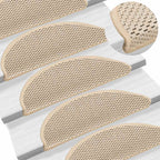 vidaXL Treppenmatten Selbstklebend Sisal-Look 15 Stk. 56x17x3 Berber