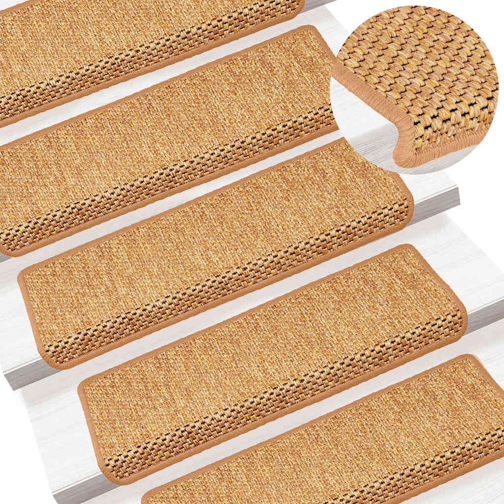 vidaXL Treppenmatten Selbstklebend Sisal-Optik 15Stk. 65x21x4cm Sisal