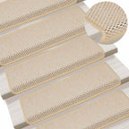 vidaXL Treppenmatten Selbstklebend Sisal-Optik 15 Stk. 65x21x4cm Berber