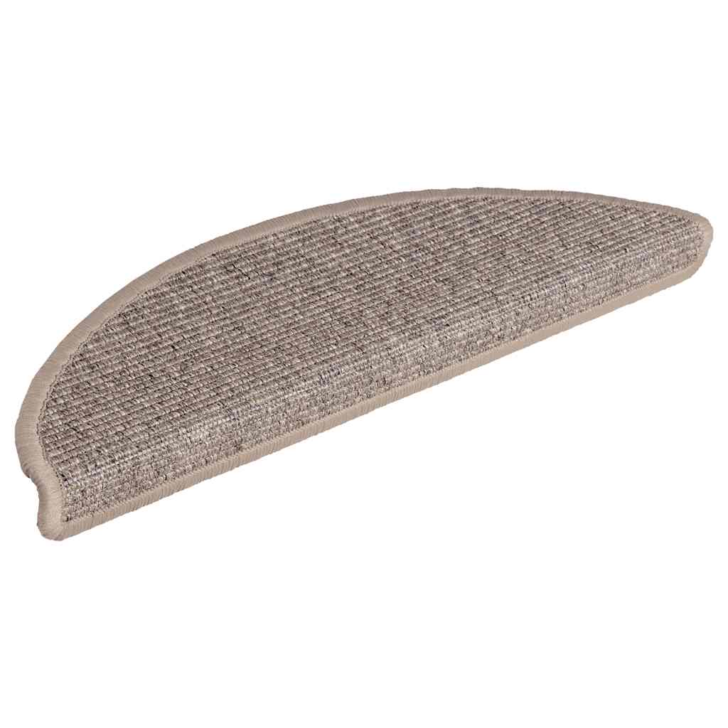 vidaXL Stufenmatten 15 Stk. 56x17x3 cm Dunkelbeige Halbrund