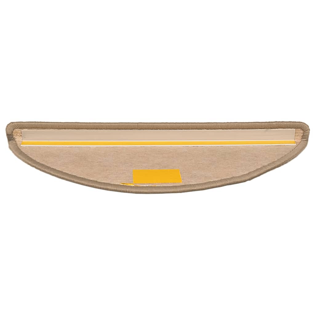 vidaXL Stufenmatten 15 Stk. 56x17x3 cm Dunkelbeige Halbrund