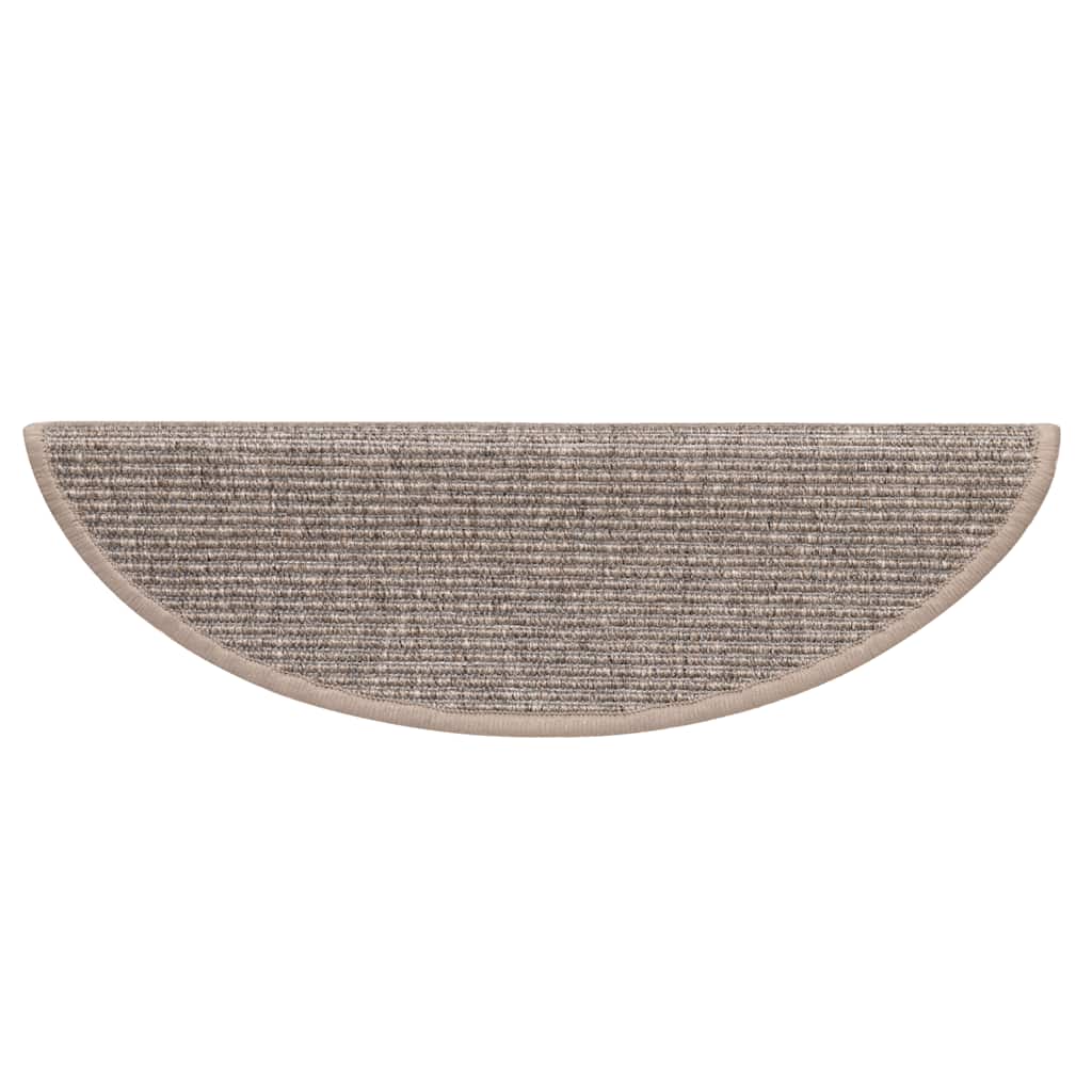 vidaXL Stufenmatten 15 Stk. 56x17x3 cm Dunkelbeige Halbrund