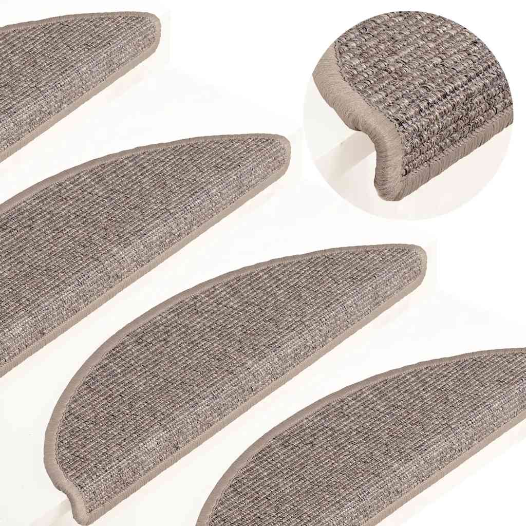 vidaXL Stufenmatten 15 Stk. 56x17x3 cm Dunkelbeige Halbrund