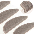 vidaXL Stufenmatten 15 Stk. 56x17x3 cm Dunkelbeige Halbrund