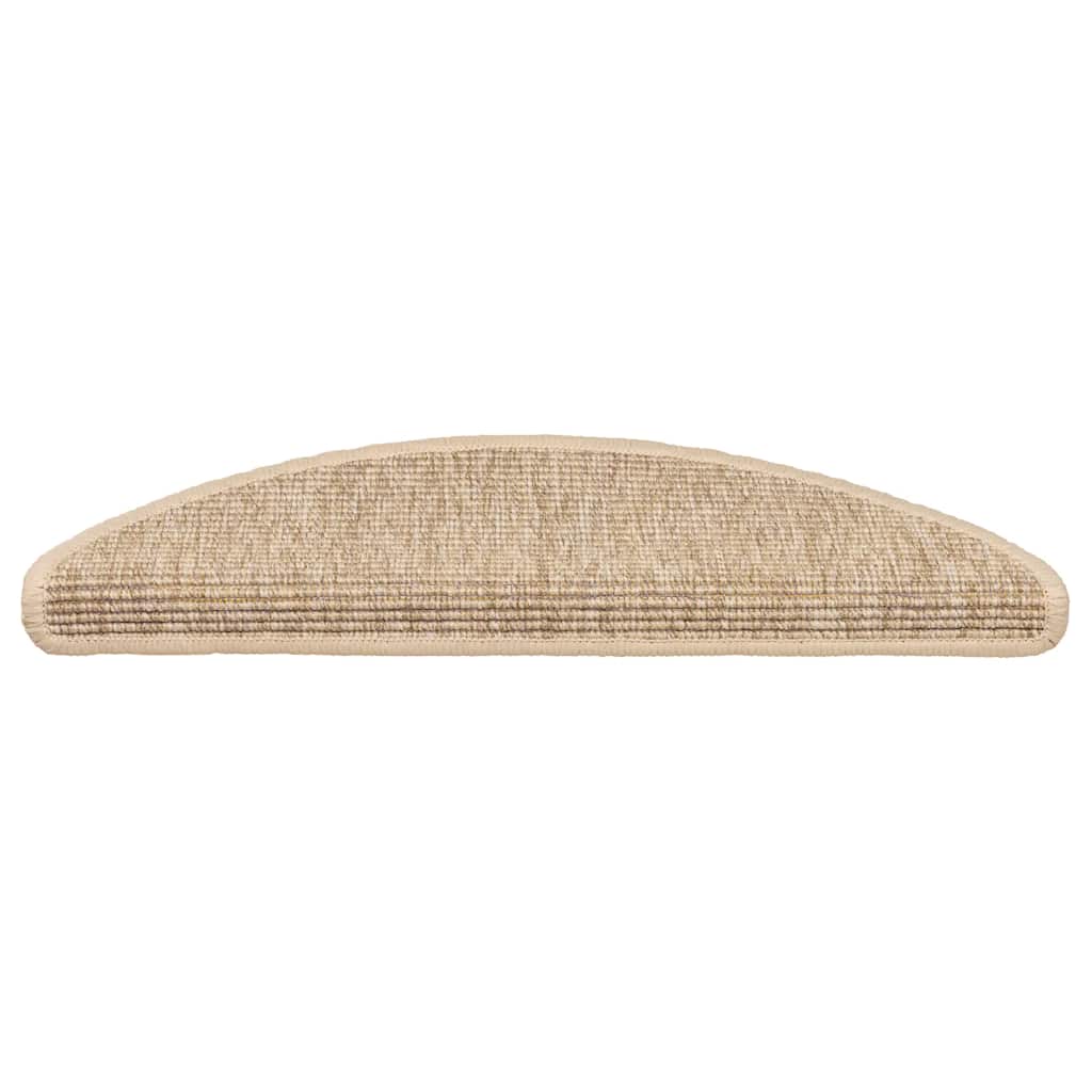 vidaXL Stufenmatten 15 Stk. 56x17x3 cm Hellbeige Halbrund