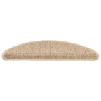 vidaXL Stufenmatten 15 Stk. 56x17x3 cm Hellbeige Halbrund