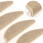 vidaXL Stufenmatten 15 Stk. 56x17x3 cm Hellbeige Halbrund