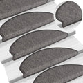 vidaXL Stufenmatten 15 Stk. 65x21x4 cm Beige und Grau Halbrund Groß