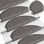 vidaXL Stufenmatten 15 Stk. 65x21x4 cm Beige und Grau Halbrund Groß