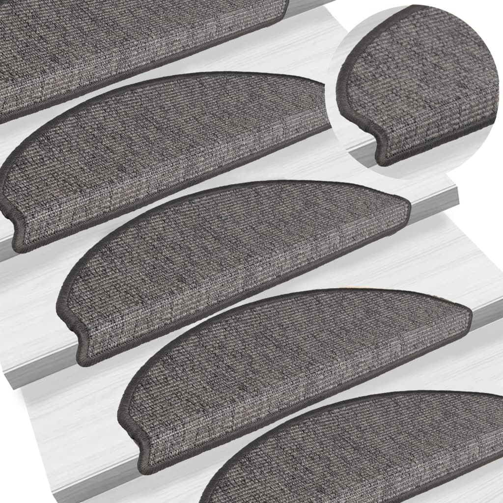 vidaXL Stufenmatten 15 Stk. 65x21x4 cm Beige und Grau Halbrund Groß