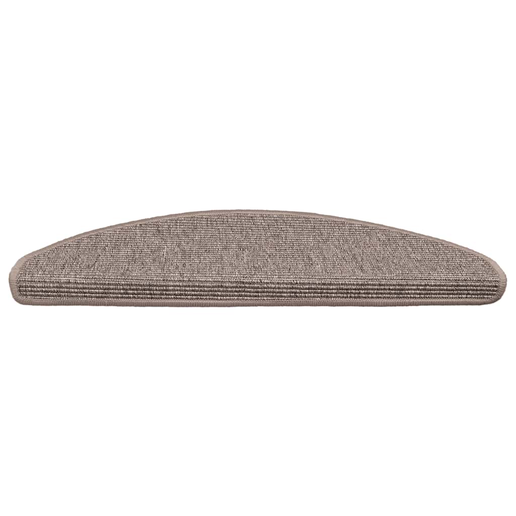 vidaXL Stufenmatten 15 Stk. 65x21x4 cm Dunkelbeige Halbrund Groß