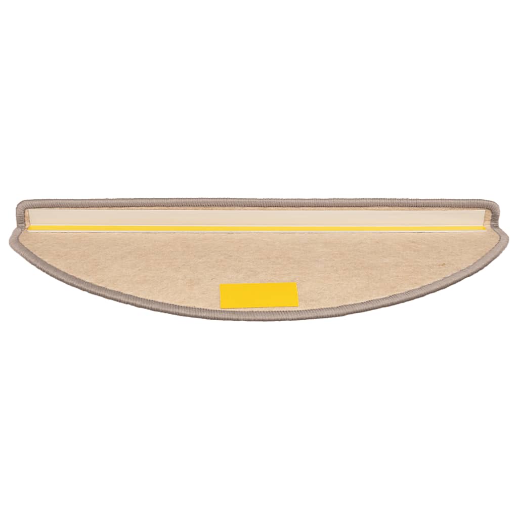 vidaXL Stufenmatten 15 Stk. 65x21x4 cm Dunkelbeige Halbrund Groß