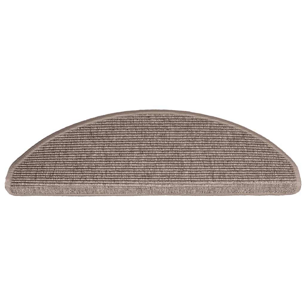vidaXL Stufenmatten 15 Stk. 65x21x4 cm Dunkelbeige Halbrund Groß