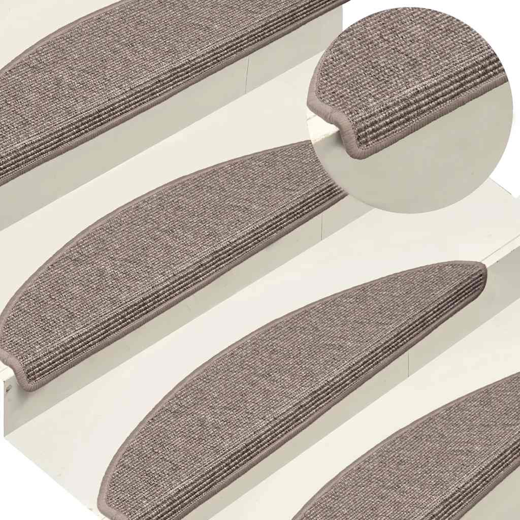 vidaXL Stufenmatten 15 Stk. 65x21x4 cm Dunkelbeige Halbrund Groß