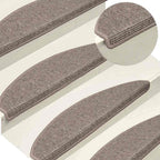 vidaXL Stufenmatten 15 Stk. 65x21x4 cm Dunkelbeige Halbrund Groß