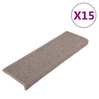vidaXL Stufenmatten 15 Stk. 65x21x4 cm Dunkelbeige Rechteckiger Rand